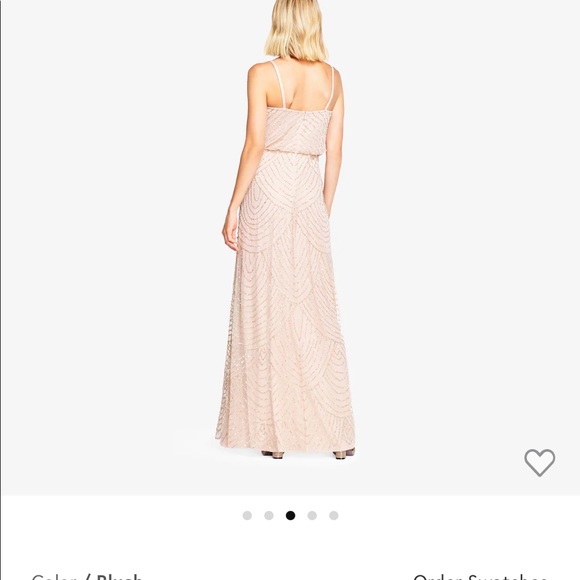 Adrianna Papell-ART DECO BEADED BLOUSON GOWN IN BLUSH - Picture 2 of 7
